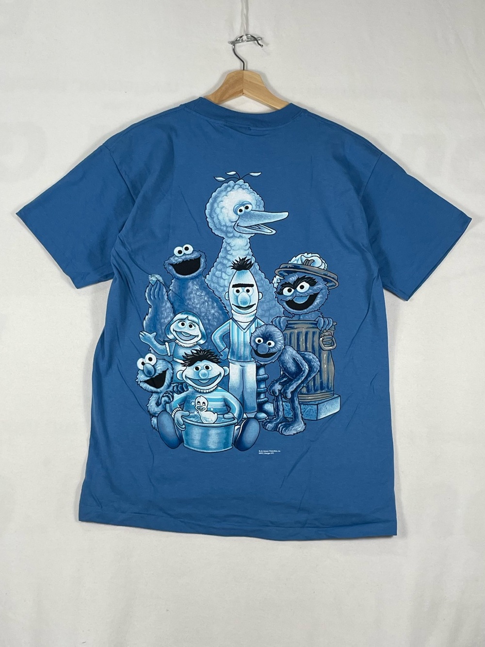 Vintage Changes Sesame Street Jim Henson T shirt Blue Made In USA Sz M